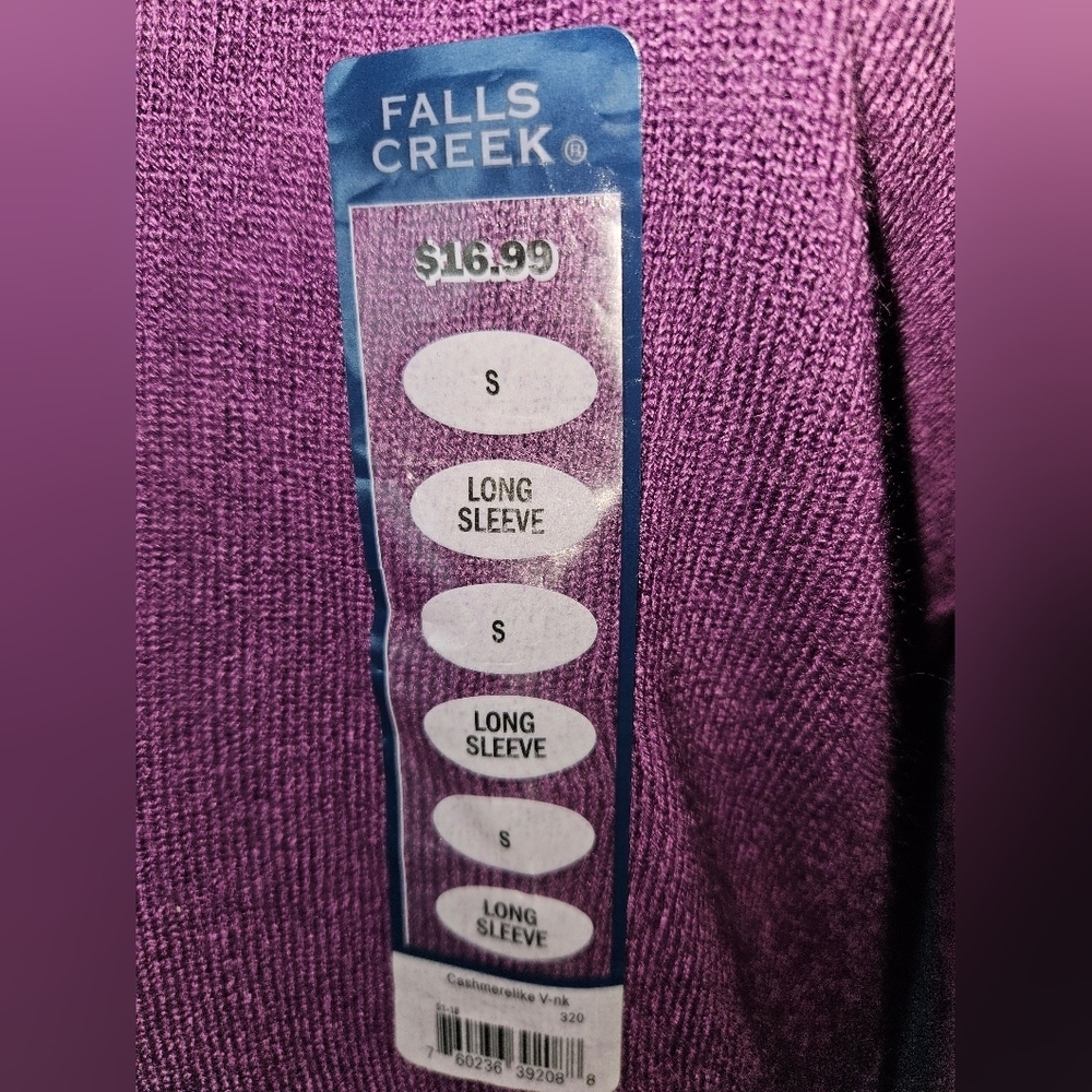 NWT Falls Creek Cashmere-Like V-Neck Long Sleeve Sweater - Picture 2 of 3
